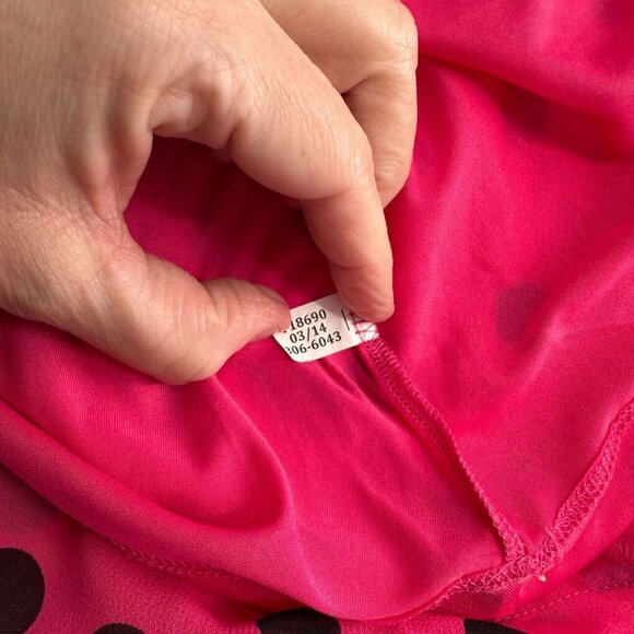 Total Girl Pink Black Polka Dot Dress L 10/12 Kids Girls Sleeveless Keyhole Back - Picture 5 of 7